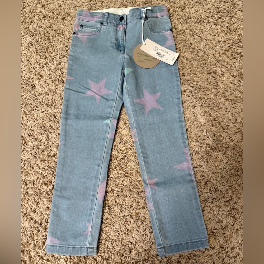 Stella McCartney Kids Blue Jeans with Pink Stars